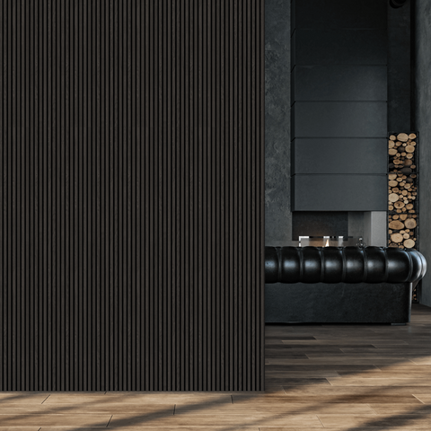 Acoustic Wood Panel 244x60 cm Harmony Basic - Black Oak