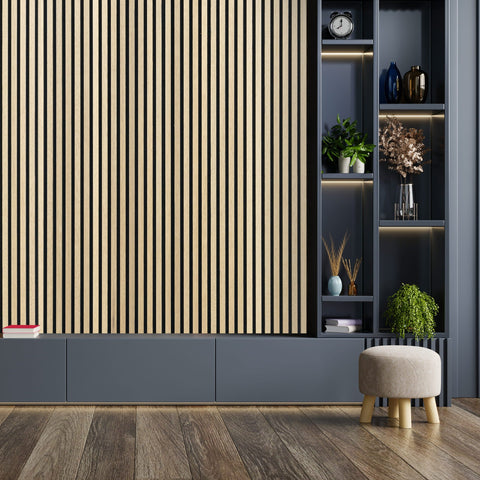 Acoustic Wood Panel 300x60 cm Harmony Premium - Ash