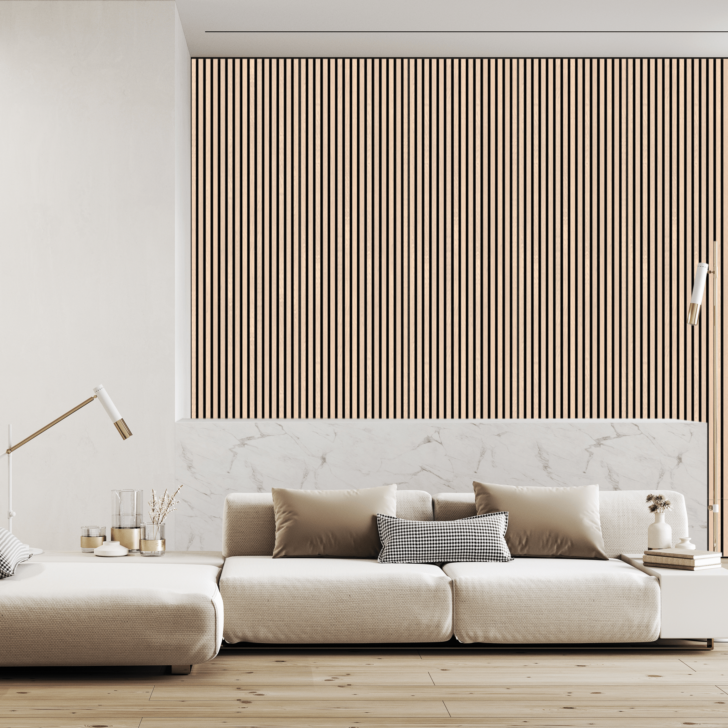 Acoustic Wood Panel 300x60 cm Harmony Premium - Light Oak